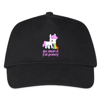 Nein danke, ich habe Pony - Kinder Basecap - Schwarz - Vorne