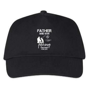 Father And Son Fishing Partners For Life - Kinder Basecap - Schwarz - Vorne