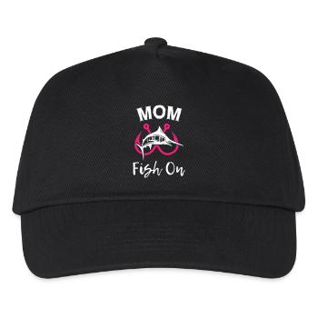 Mom Fish On Fishing - Kids’ Baseball Cap - black - Front