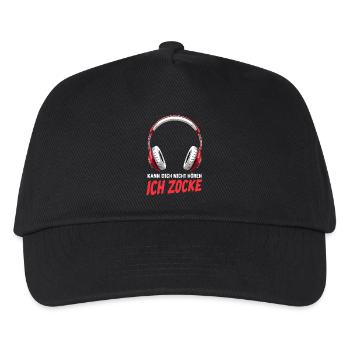 Kann dich nicht hören - Ich zocke - Kinder Basecap - Schwarz - Vorne