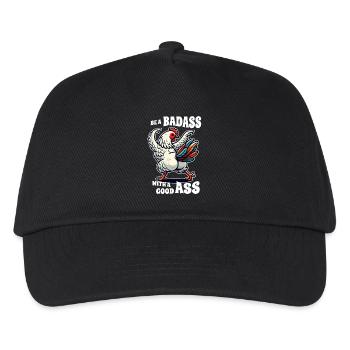 Be a Badass with a Good Ass – Lustiges Huhn Design - Kinder Basecap - Schwarz - Vorne
