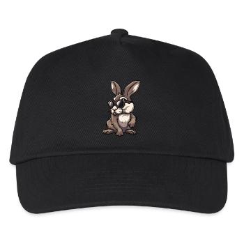 Hase Tier - Kinder Basecap - Schwarz - Vorne