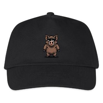 pig animal wild boar - Kids’ Baseball Cap - black - Front
