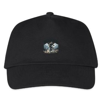 into the Wilderness - Grizzly on bike - Kinder Basecap - Schwarz - Vorne