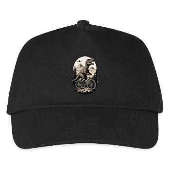 T-Rex on bike 0025614 - Kinder Basecap - Schwarz - Vorne