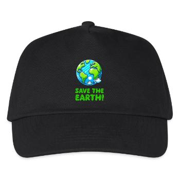 erde planet save the earth - Kinder Basecap - Schwarz - Vorne