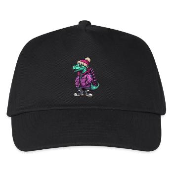 Dinosaur stegosaurus Funny Winter - Kids’ Baseball Cap - black - Front