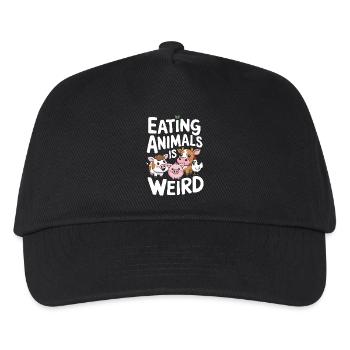 Vegetarisch Vegan Veggie Vegetarier - Kinder Basecap - Schwarz - Vorne