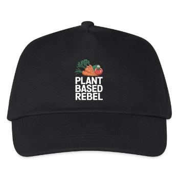 Vegetarisch Vegan Veggie Vegetarier - Kinder Basecap - Schwarz - Vorne