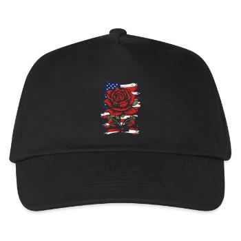 Amerikanische Rose - Kinder Basecap - Schwarz - Vorne