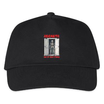 Secrets - just ask my my bony friend (skeleton) - Kids’ Baseball Cap - black - Front