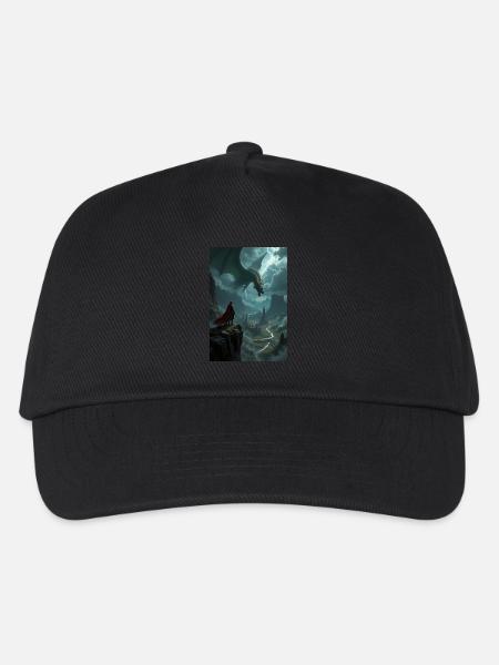 Fantasy-Gemälde, Drache. - Kinder Basecap - Schwarz