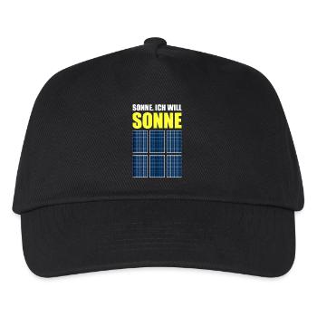 Sonne, Photovoltaik, Solarzelle, Sommerfans, Strom - Kinder Basecap - Schwarz - Vorne