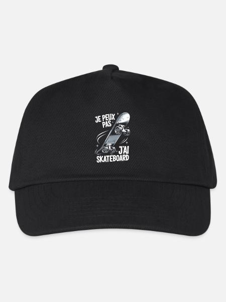 Je peux pas j'ai skateboard - Casquette de baseball Enfant - noir