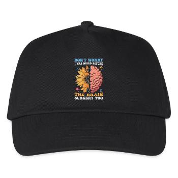 Funny Brain Surgery Survivor Design - Kids’ Baseball Cap - black - Front