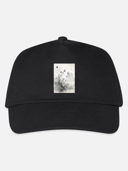 Abstrakte Aquarellmalerei - Kinder Basecap - Schwarz