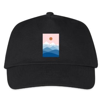 Berglandschaft rosa - Kinder Basecap - Schwarz - Vorne