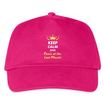 Bewahren Sie Ruhe und Panik in letzter Minute - Kinder Basecap - Fuchsia - Vorne