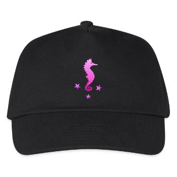 Hippocampe rose Rat d’eau Badge de natation - Casquette de baseball Enfant - noir - Devant