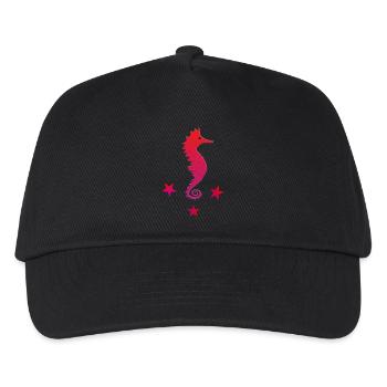 Hippocampe rouge avec hippocampe rose étoilé - Casquette de baseball Enfant - noir - Devant