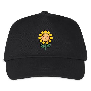 Soft comic book style sunflower flowers - Kids’ Baseball Cap - black - Front