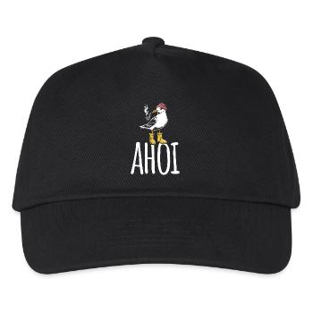 Möwe - Ahoi - Nordsee - Geschenk - Kinder Basecap - Schwarz - Vorne