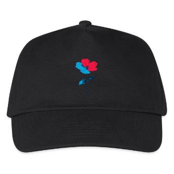 Blue Red Flower - Kids’ Baseball Cap - black - Front