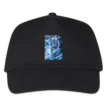 White tiger runs through stream - Kids’ Baseball Cap - black - Front