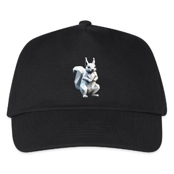 Eichhörnchen - Niedliches Design mit niedrigem Polygon - Kinder Basecap - Schwarz - Vorne