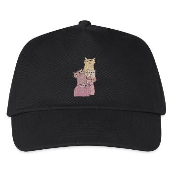 katzen treffen 2 - Kinder Basecap - Schwarz - Vorne