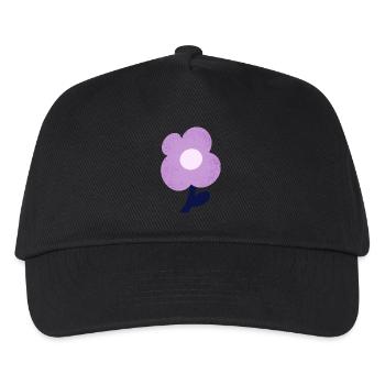 Lila Blume - Kinder Basecap - Schwarz - Vorne