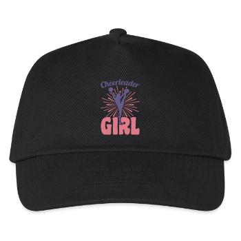 Cheerleader Mädchen - Kinder Basecap - Schwarz - Vorne