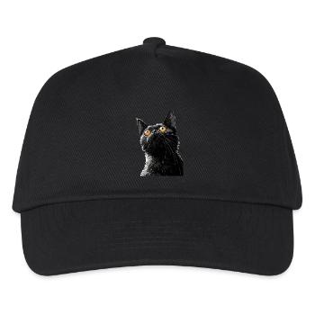 Schwarze Katze Peter - Kinder Basecap - Schwarz - Vorne