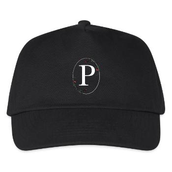 Buchstabe P - Kinder Basecap - Schwarz - Vorne