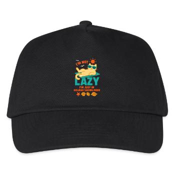 Lazy - Cat in holiday economy mode - Kids’ Baseball Cap - black - Front