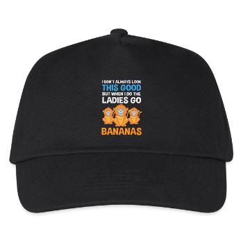 Stupsnasenaffe Affe Schimpanse - Kinder Basecap - Schwarz - Vorne