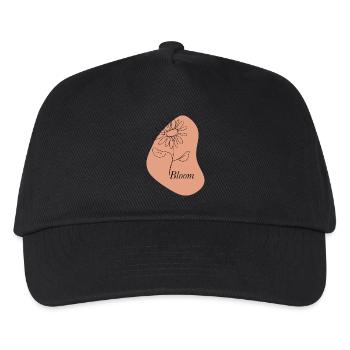 Bloom – Line Art Flower - Kids’ Baseball Cap - black - Front