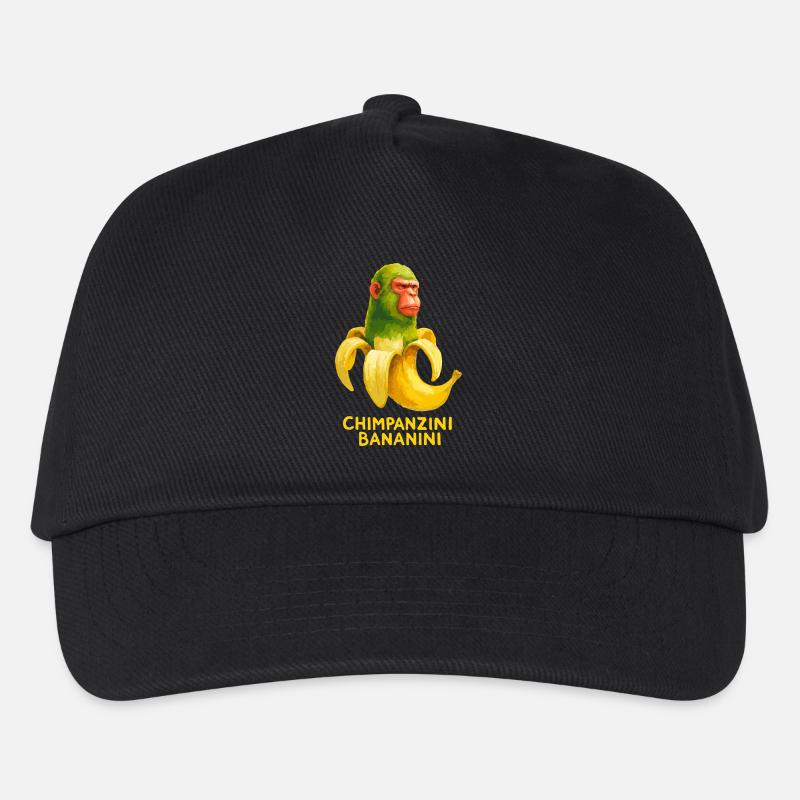 Meme Brain Rot Chimpanzini Banani Italian Brainrot - Kinder Basecap - Schwarz