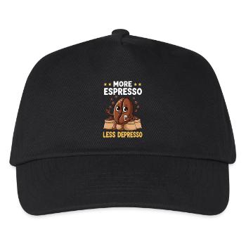 Espresso Mehr Espresso Weniger Depresso - Kinder Basecap - Schwarz - Vorne