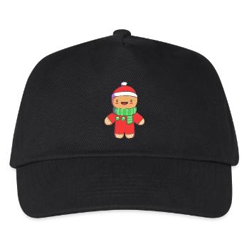 Bonhomme en pain d’épices Noël Pain d’épices - Casquette de baseball Enfant - noir - Devant