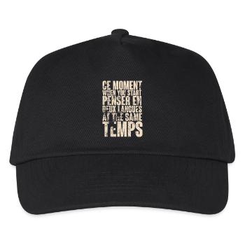 Inspiration durch zweisprachiges Denken - Kinder Basecap - Schwarz - Vorne