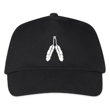 Indigenous feather pendant design - Kids’ Baseball Cap - black - Front