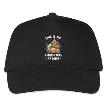 Weihnachten Otter Weihnachts Schlafanzug - Kinder Basecap - Schwarz - Vorne