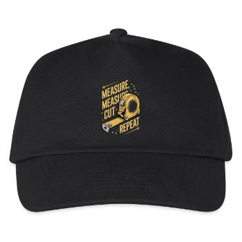Measure Cut Swear Repeat Woodworking Woodworker - Kids’ Baseball Cap - black - Front