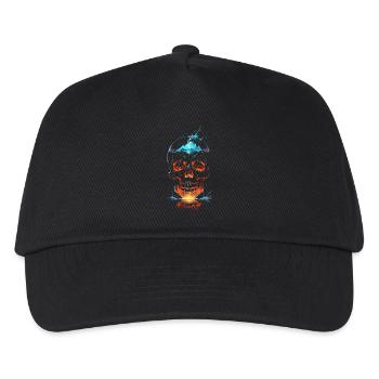 Crâne de Feu et Glace Éclatant - Kids’ Baseball Cap - black - Front