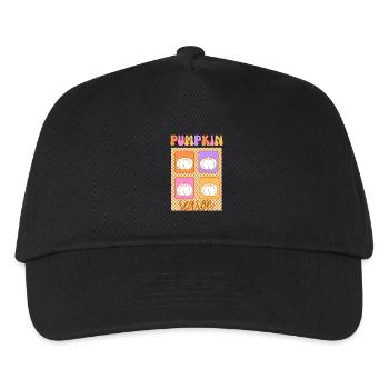 🎃 Pumpkin Season – Retro Style 🍂 - Kinder Basecap - Schwarz - Vorne