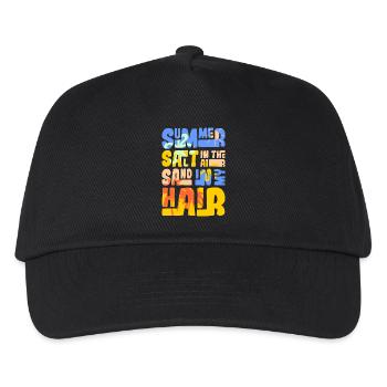 Sommerzeit Sand und Meer Design - Kinder Basecap - Schwarz - Vorne