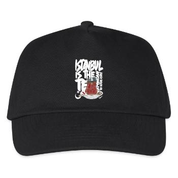 Türkische TeetasseAnimierte Vintage-Szene - Kinder Basecap - Schwarz - Vorne