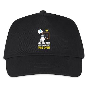 Humorous cat picture with school concept - Kids’ Baseball Cap - black - Front