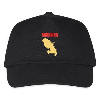 Madinina Martinique T-Shirt mit Karte - Kinder Basecap - Schwarz - Vorne